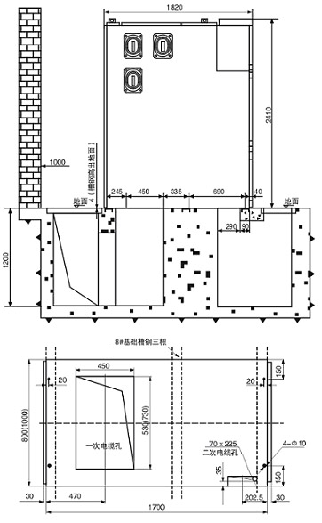  开关设备安装基础及底板开孔尺寸图